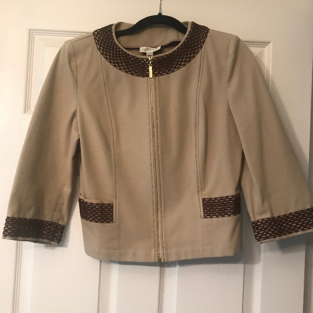 St John Sport Tan and Brown Jacket Size Small